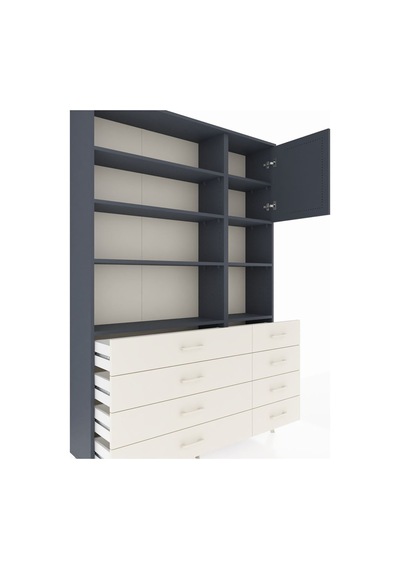 Arges Dolap 8 Raflı 8 Çekmeceli Tek Kapaklı 132x30x195 Antrasit-antrasit/aytaşı Antrasıt/aytası Arges Dolap 8 Raflı 8 Çekmeceli Tek Kapaklı 132x30x195 Antrasit-antrasit/aytaşı Antrasıt/aytası