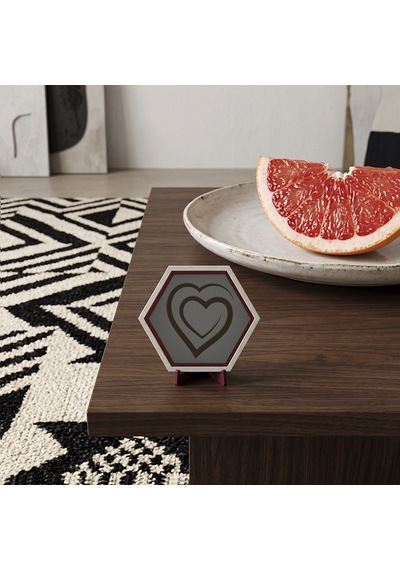 Modern Görünümlü Kalp Formlu Masaüstü Dekoratif Süsü Yaşam Alanlarınıza Neşe Katan Özel Bir Tasarım Ürün 10x10 Cm, Kül Gri