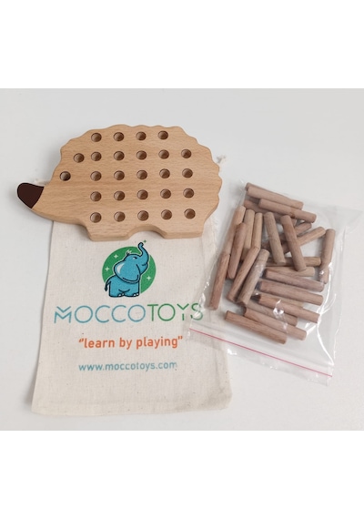 Montessori Tak Çıkar Ahsap Kirpi Oyunu