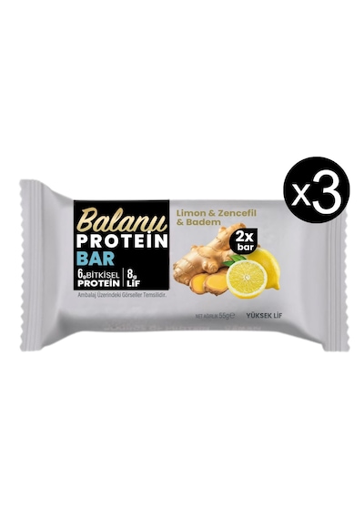 Limonlu & Zencefilli Hurmalı Protein Bar 55gr 2xbar X3 Adet