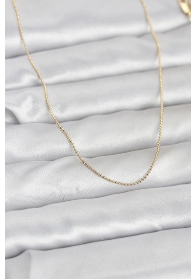 Cm 14k Gold Renk İnce Top Zincirli 60 Cm Kadın Kolye 5886 Çok Renkli