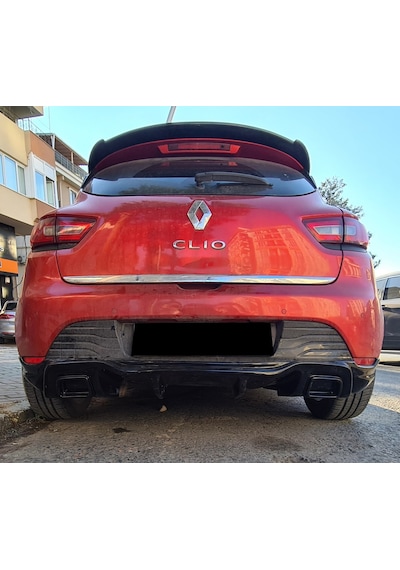 Clio 4 Rs Difüzör. Parlak Siyah. + Krom Görünümlü Sahte Egzozlar