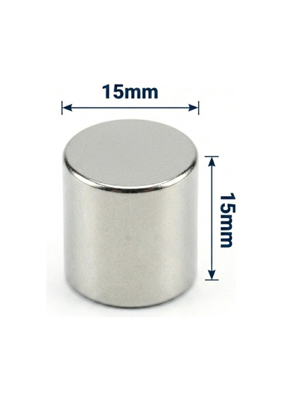 5 Adet - 15x15 Mm Neodyum Mıknatıs Neodim Magnet Yuvarlak