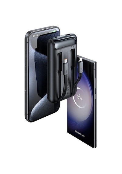 Mcdodo MC-0231 10000 mAh 33W Göstergeli Çift Kablolu Powerbank Siyah