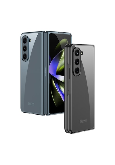 Samsung Uyumlu,  Galaxy Z Fold 5 Kılıf Zore Full Camlı Kıpta Kapak Renksiz