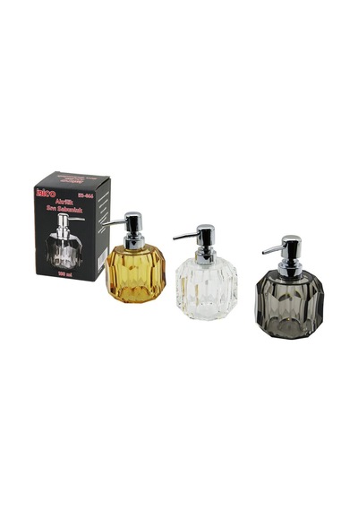 İbico İ21-066 Tombul Yuvarlak & Prizma Şeffaf & Renkli Akrilik Mika Kristal Sıvı Sabunluk 180ml Belirtilmemiş