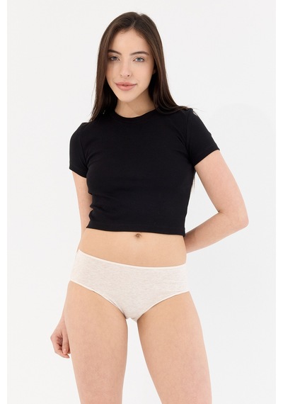 Air Krem Yüksek Bel Slip Külot Krem
