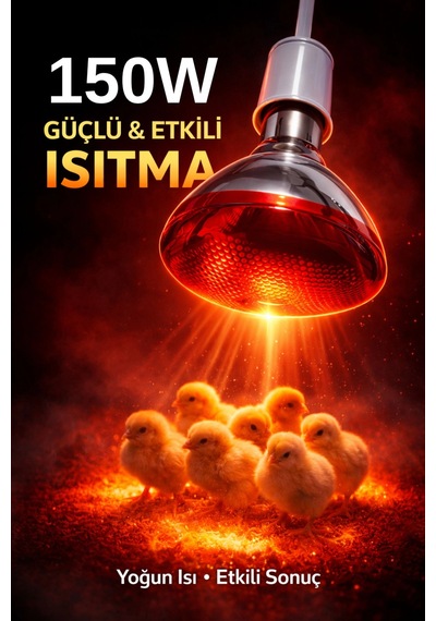 150w Isıtıcı Aul Kırmızı Isı Lambası Civciv Kümes Kuluçka E27 Duy Isıtma Aulü