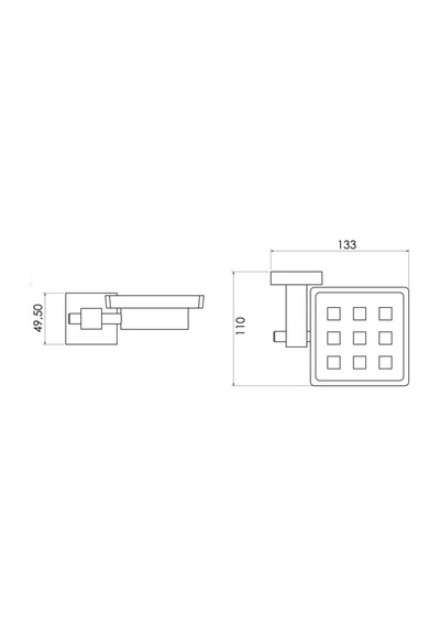 Eca - Serel Diagonal Katı Sabunluk - 140104002- Krom
