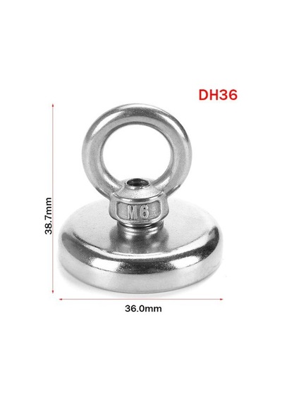 Magnet Fishing 36Mm Halatlı Güçlü Halkalı Neodyum Pot Mıknatıs