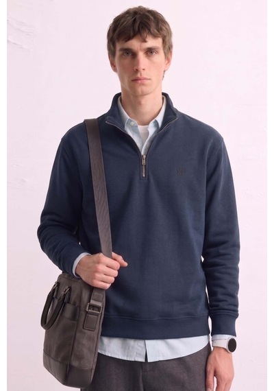 Barrels And Oıl Erkek Yarım Fermuarlı Dik Yaka Selanik Sweatshirt - İndigo İndigo