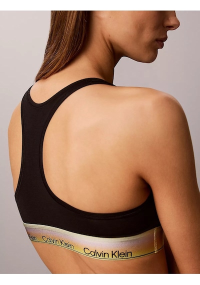 Calvin Klein Kadın Logo Detaylı Elastik Bel Bantlı Pamuklu Siyah Bralet-15846