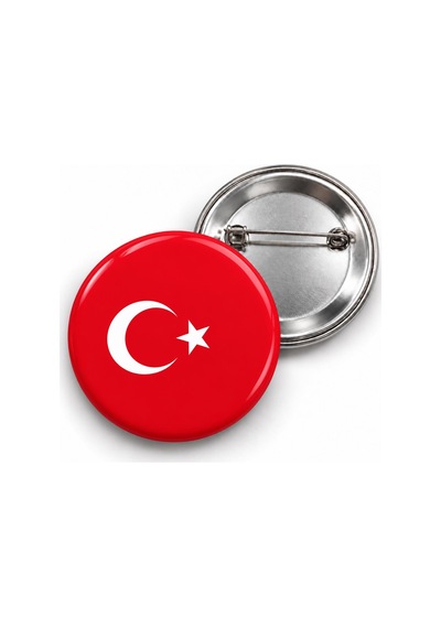Türkiye Bayrağı - 58mm Rozet Çok Renkli