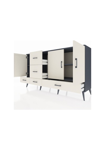 Hyperion Konsol 4 Raflı 5 Çekmeceli 3 Kapaklı 176x44x99 Antrasit-aytaşı Antrasıt/aytası - Antrasıt Hyperion Konsol 4 Raflı 5 Çekmeceli 3 Kapaklı 176x44x99 Antrasit-aytaşı Antrasıt/aytası - Antrasıt