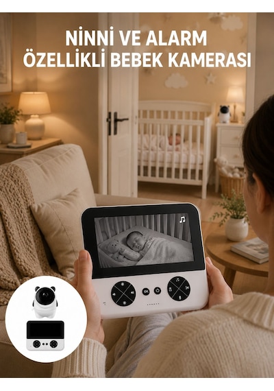 Uzaktan Kontrollü Hd Bebek Kamerası Zoom Ve Sıcaklık Sensörlü Yeni Nesil - Lisinya
