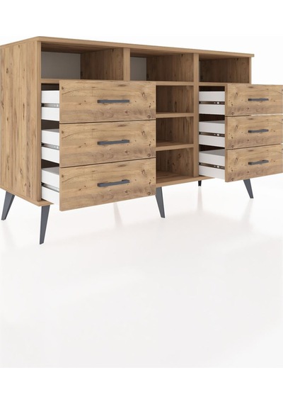Kronos Konsol 5 Raflı 6 Çekmeceli 132x59x83 Çam-çam/çam Çam/çam Kronos Konsol 5 Raflı 6 Çekmeceli 132x59x83 Çam-çam/çam Çam/çam