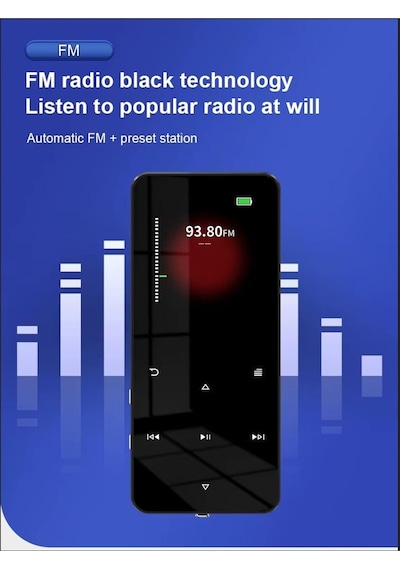 Junglee Bluetooth Lu Mp3-mp4 Çalar Ses Kayıt Fm Radyolu Şarjlı Mp4 Player Dahili Hoparlör 8gb Hafızalı Pembe