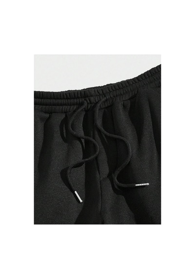 Tarzsokak Legnd Eagle Print Drawstring Waist Eşofman Altı Siyah