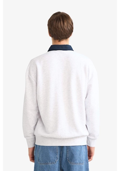 Defacto Boxy Fit Polo Yaka Sweatshirt E6523ax25augr131 Gri