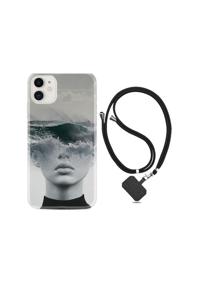 Apple Uyumlu iPhone 13 Mini Kılıf Boyun Askılı Anti Social Social Club 1361