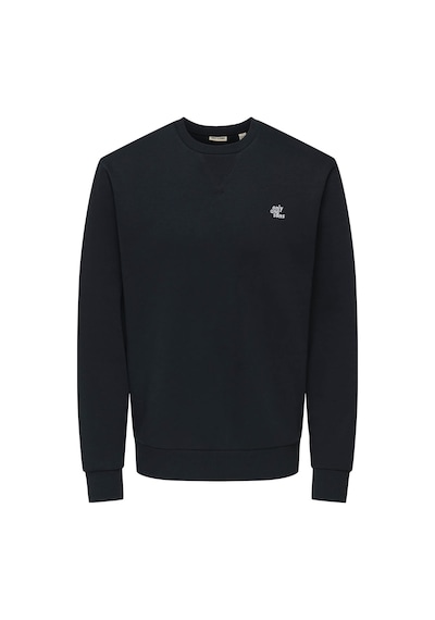 Only & Sons Onsceres Reg Ls Logo Crew Siyah Erkek Sweatshirt 22035226 Siyah