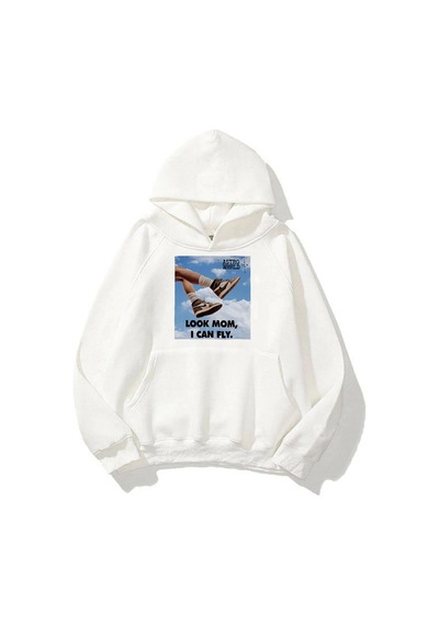 Tarzsokak Unisex I Can Fly Air Unisex Sweatshırt Beyaz