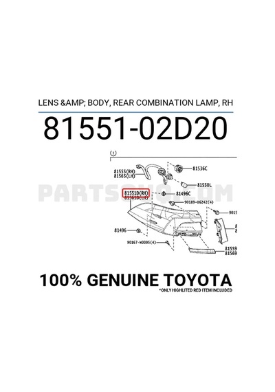 Toyota Corolla Arka Stop Sağ 2018 Oem No: 8155102d20