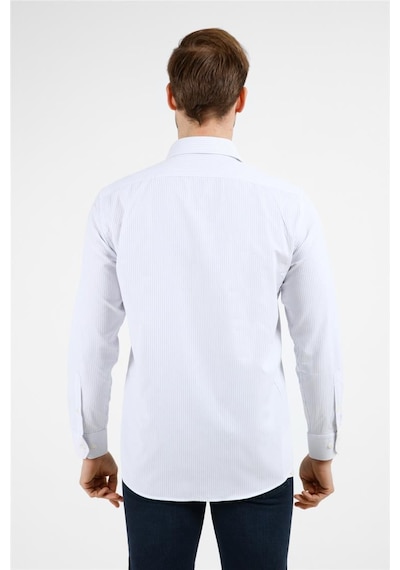 İmza Beyaz - Mavi Çizgili Desen Sert Yaka Uzun Kol Cepli Comfort Fit Pamuklu Gömlek 1004255208 Beyaz - Mavi İmza Beyaz - Mavi Çizgili Desen Sert Yaka Uzun Kol Cepli Comfort Fit Pamuklu Gömlek 1004255208 Beyaz - Mavi