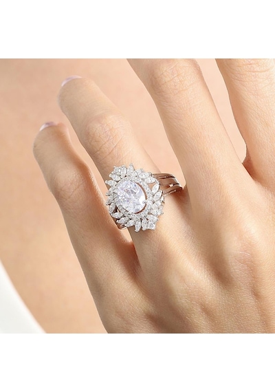 Mia Vento Effective Diamond Venedik Dansı Işıltılı Gümüş Yüzük