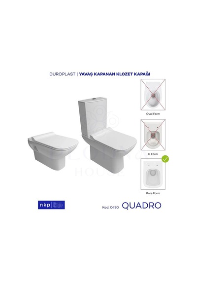 Kare Duroplast Quadro Yavaş Kapanan Klozet Kapağı