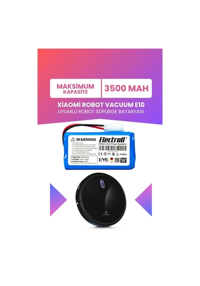 Xiaomi Robot Vacuum E10 Uyumlu Batarya Maksimum Kapasite 3500mah Robot Süpürge Bataryası - B112