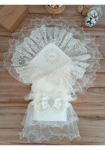 Bebek Kundağı Unisex Bebek Dış Kundak Battaniyesi Hastane Çıkışı Kundak Battaniye Yenidoğan Hediye Beyaz