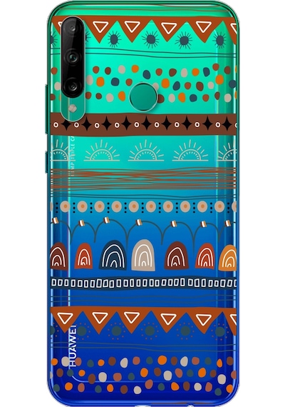 Huawei P40 Lite E Motif Tasarımlı Süper Şeffaf Telefon Kılıfı Çok Renkli