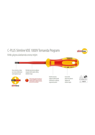 Ceta Form G99702S 7 Parça CPlus Slimline 1000V Tornavida Takımı DüzPz