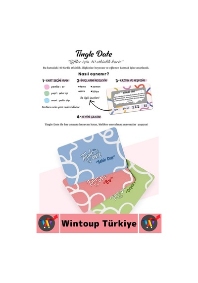 Eğlenceli Romantik Keyifli Vakit Sürpriz Görev Etkinlik Sevgili Çift İlişki Oyun-tingle Date 40 Kart