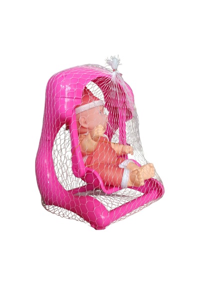 Oyuncak Salıncak Ve Bebek Seti 22 Cm Salıncak, 20 Cm Bebek, Renkli Kıyafetli Mini Bebek Oyuncak