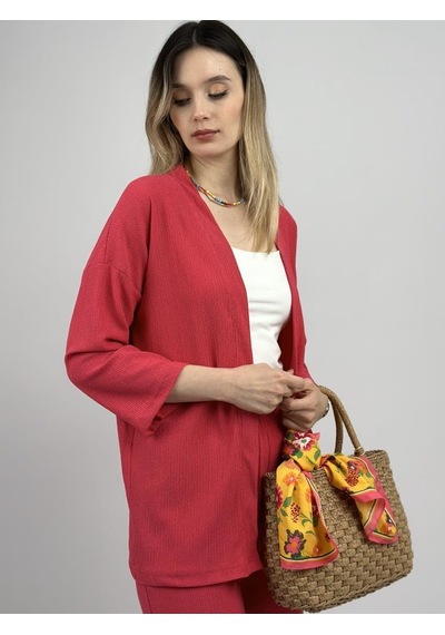 Kadın Pantolonlu Alt Üst İkili Kimono Takım Rahat Kalıp 001