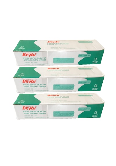 Beybi Steril Dental Enjektör 2.5ml 0.40 40 Mm 100 Adet 3 Kutu