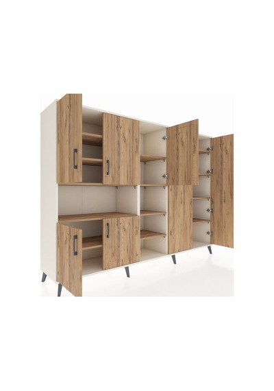 Hyperion Dolap 13 Raflı 7 Kapaklı 220x44x163 Aytaşı-çam Aytaşı-çam
