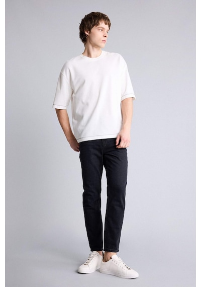 Defacto %100 Pamuk 90s Slim Fit Dar Kalıp Yüksek Bel Dar Paça Jean Pantolon D8587ax25aunm40 Siyah