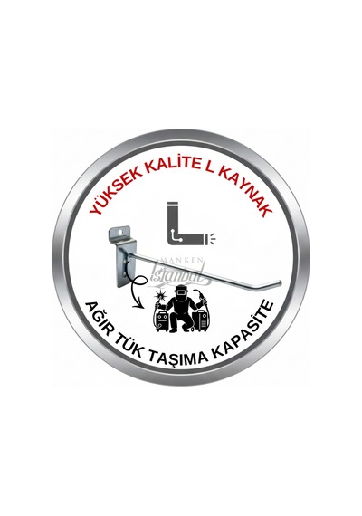 Kanallı Pano Kancası 30 Cm Kauçuklu Delüx 10 Kg Kapasiteli Mağaza Raf Askı Kancası 20 Adet