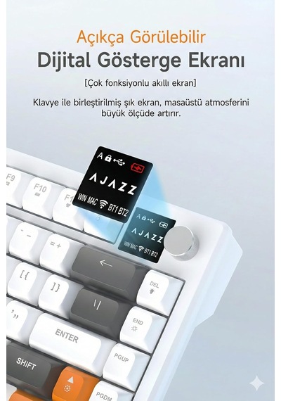 Üçlü Mod Membran Gaming Klavye,%75 Düzen, 4000mah Batarya, Rgb 14 Efekt, Tft Ekran, Type-c, Bluetooth 2.4g, Su Geçirmez, Win Uyumlu, Multimedya Düğmeli Ajazz Af82 Turuncu Beyaz - Af82 Üçlü Mod Membran Gaming Klavye,%75 Düzen, 4000mah Batarya, Rgb 14 Efekt, Tft Ekran, Type-c, Bluetooth 2.4g, Su Geçirmez, Win Uyumlu, Multimedya Düğmeli Ajazz Af82 Turuncu Beyaz - Af82