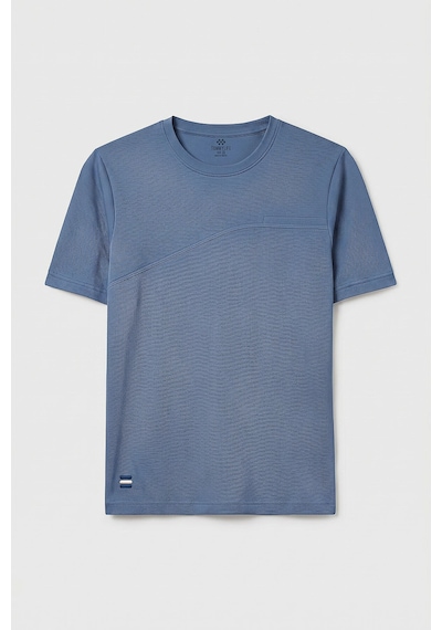 Tommy Life Koyu Mavi Rahat Form Yüzeyi Dokulu Ön Dikiş Detaylı Erkek T-shirt - 88437