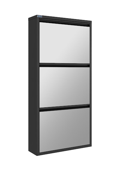 Ceha 3'lü Metal Ayakkabılık - Siyah/Aynalı K.AYK-3/A/P9005