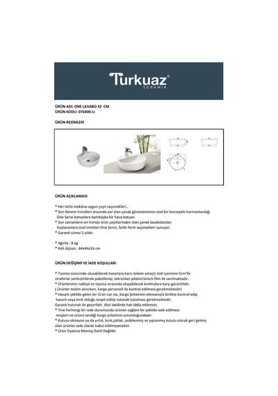 Ø42 Cm Etajerli Turkuaz Seramik Lavabo Modelleri 508 Yeşil