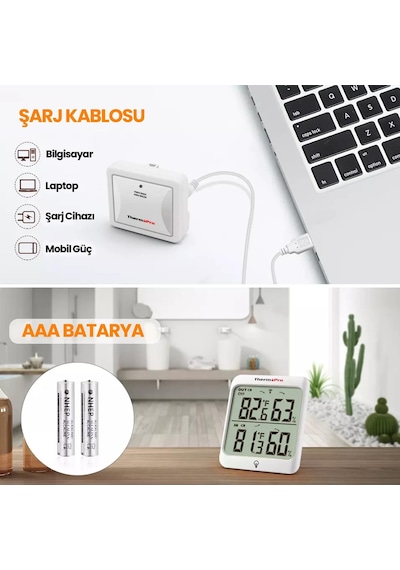 ThermoPro TP63C İç ve Dış Mekan (Sensörlü) Dijital Sıcaklık ve Nem Ölçer
