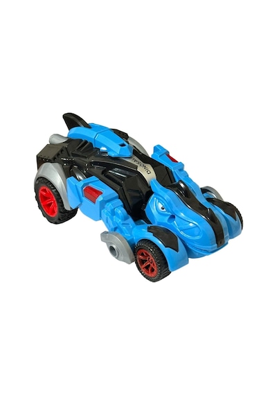 Trex Dinazor Figür Araba Sürtmeli Teker Transformers Robot Dinozor 15cm Mavi Renkli