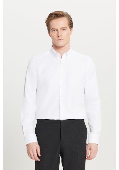 Altınyıldız Classıcs Erkek Beyaz Pamuklu Tailored Slim Fit Dar Kesim Düğmeli Yaka Armürlü Gömlek Altınyıldız Classıcs Erkek Beyaz Pamuklu Tailored Slim Fit Dar Kesim Düğmeli Yaka Armürlü Gömlek