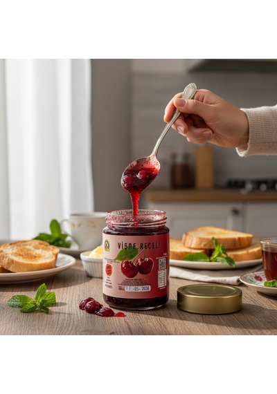 400 Gr %65 Meyveli Doğal Vişne Reçeli