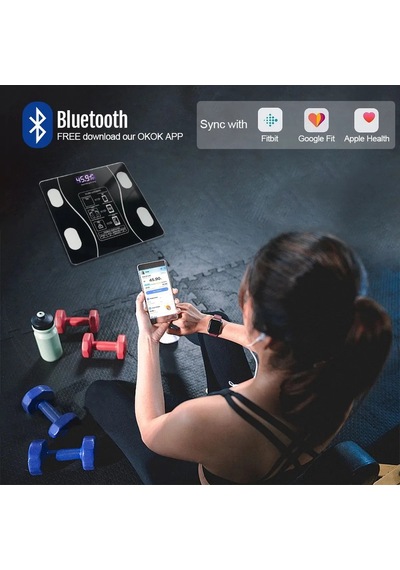 Akıllı Kablosuz Dijital Banyo Ve Vücut Yağ Ağırlık Ölçeği Vücut Kompozisyonu İzörü Bluetoothlu Tartı Diğer